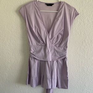 BCBGMaxazria Lilac Purple Sleeveless Vneck Blouse (Size S)